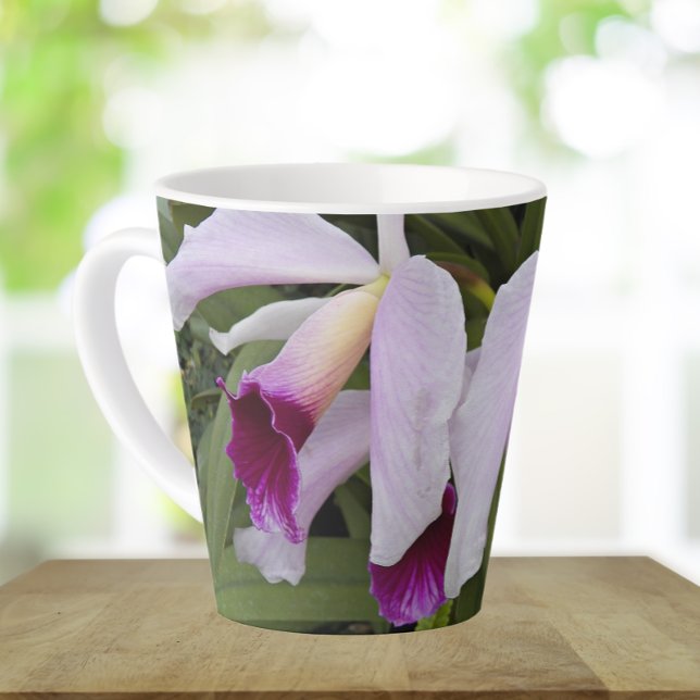 Tasse Latte Orchidées cattleya violet Floral (In Situ)
