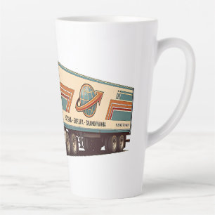 Tasse Latte Oreiller jeté de camion semi vintage rétro