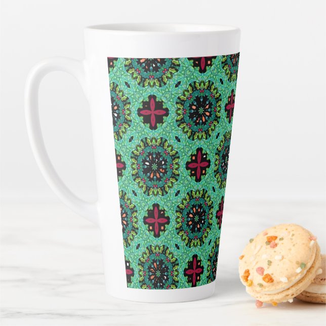 Tasse Latte Ornat Scribbles Noël (En situation)
