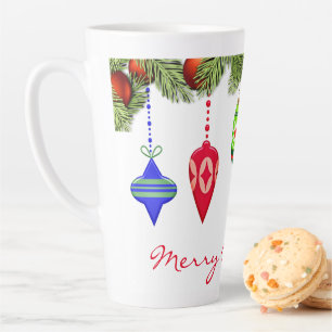 Tasse Latte Ornements de Noël de style vintage/Rétro