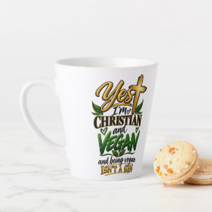 Tasse Latte Oui, je suis chrétien et végan…