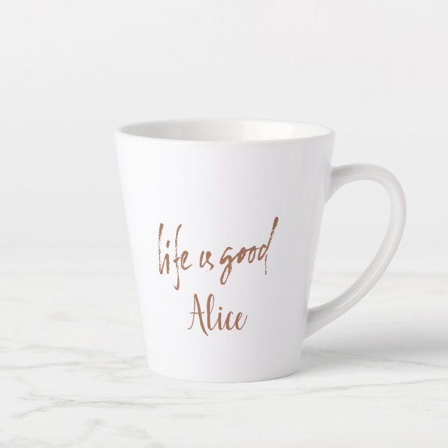 Tasse Latte OUI VOUS POUVEZ Sticker Motivational pour la posit (Droite)