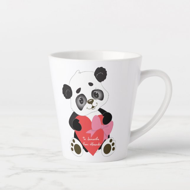 Tasse Latte Ours de panda mignon et amoureux (Droite)