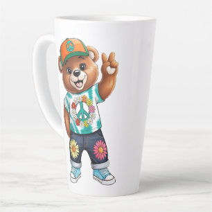Tasse Latte Ours en peluche avec tenue paisible décontractée 1