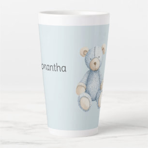 Tasse Latte Ours en peluche bleu  
