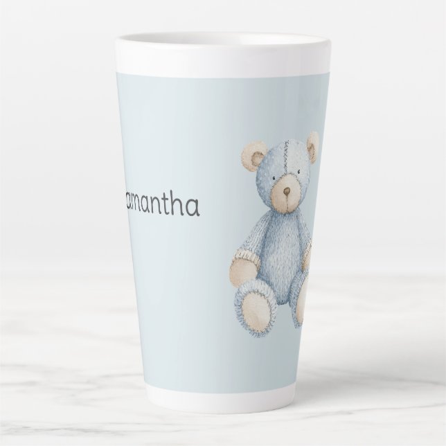 Tasse Latte Ours en peluche bleu   (Devant)