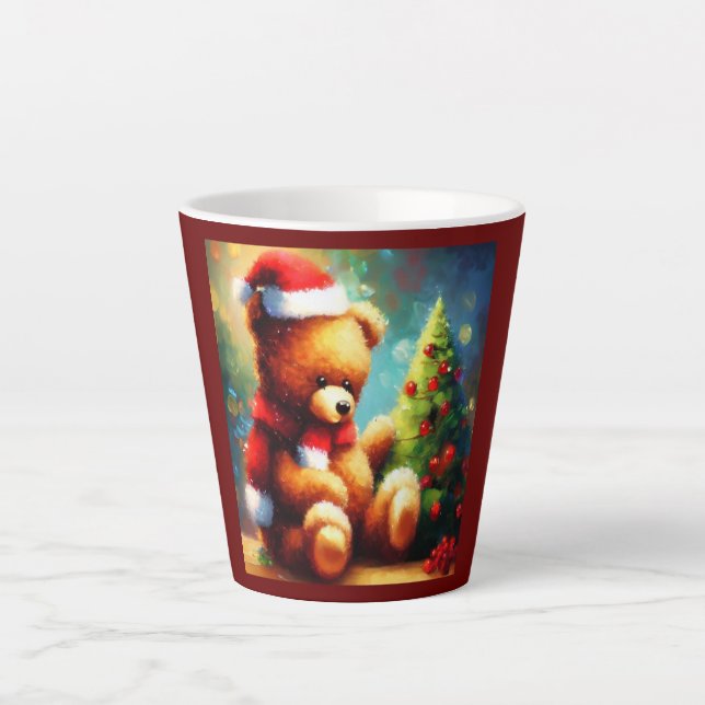 Tasse Latte Ours en peluche de Noël 1 (Devant)