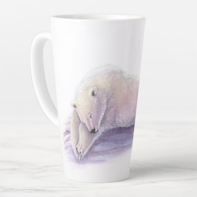 Tasse Latte Ours polaire endormi par Molly Harrison (Angle gauche)