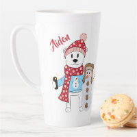 Ours polaire et latte de Snowman