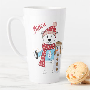 Tasse Latte Ours polaire et latte de Snowman