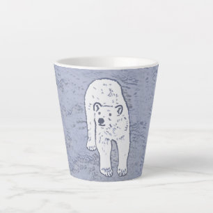 Tasse Latte Ours polaire sur la peinture sur glace - Art origi