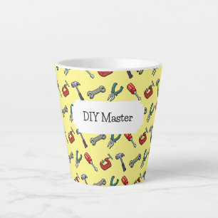 Tasse Latte Outil d'art Pixel Maître Motif Marteau & Pliers