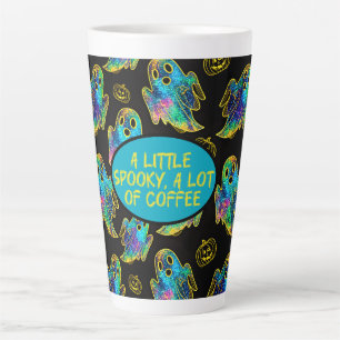 Tasse Latte Pailleté fantôme mignon Halloween