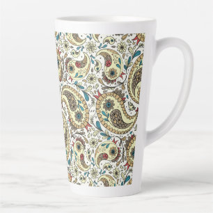Tasse Latte Paisers en jaune/brun et blanc