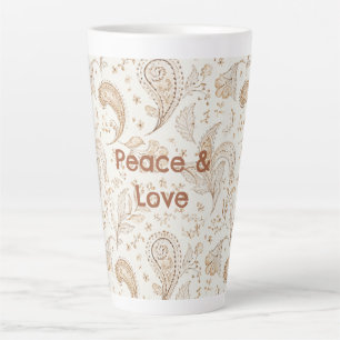 Tasse Latte Paix Amour Bohème Hippie Années Soixante Paisley
