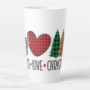 Tasse Latte Paix, amour et Noël