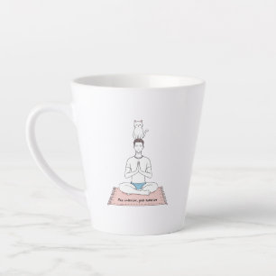 Tasse Latte Paix Intérieure, Chat Extérieur