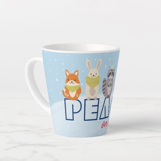 Tasse Latte Paix sur Terre Animaux des bois (Angle gauche)