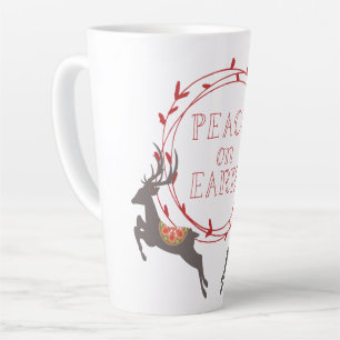 Tasse Latte Paix sur Terre Reindee vacances