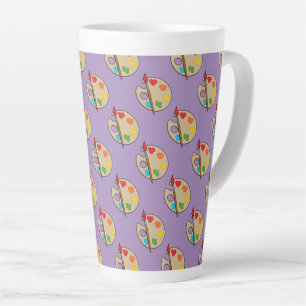 Tasse Latte Palette Artiste avec pinceau