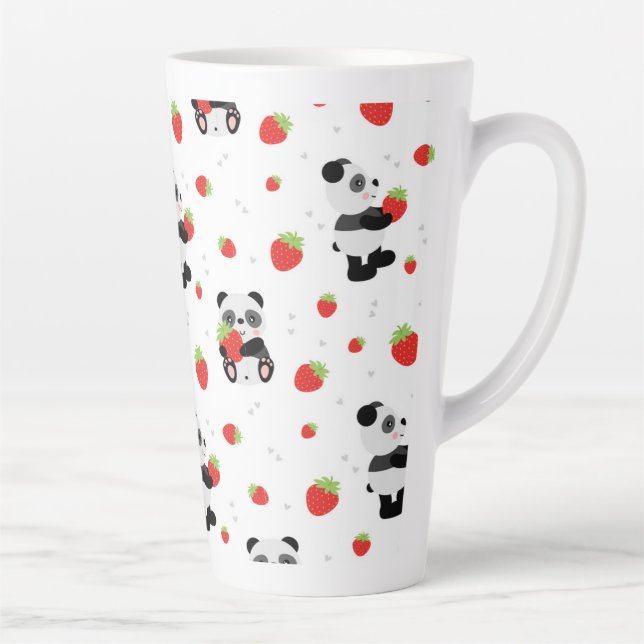 Tasse Latte Panda fofo com morango (Droite)