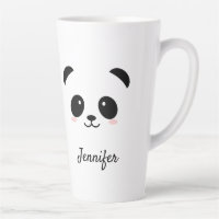Panda Kawaii mignon noir blanc personnalisé