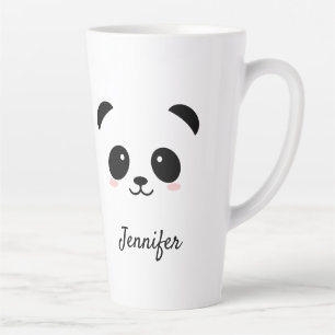 Tasse Latte Panda Kawaii mignon noir blanc personnalisé