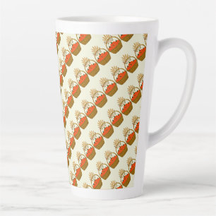 Tasse Latte 🎃 Panier de Citrouilles et Blé d'Automne