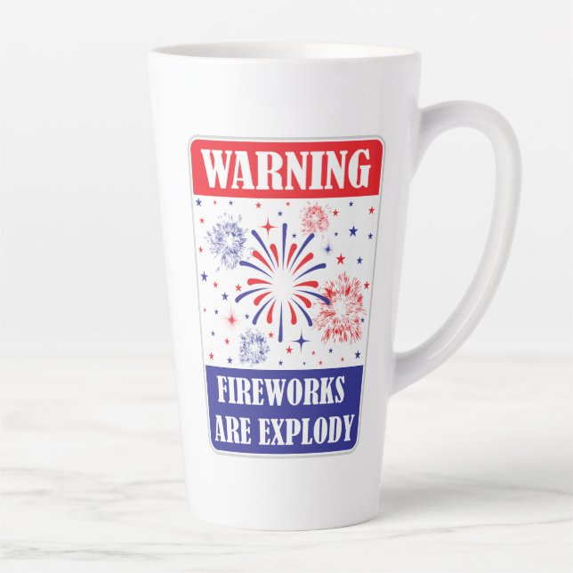 Tasse Latte Panneau d'avertissement de feux d'artifice (Droite)