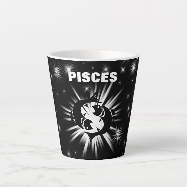 Tasse Latte Panneau Poissons (Devant)