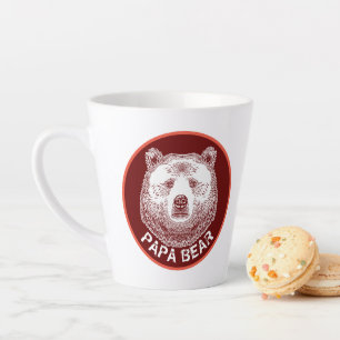 Tasse Latte Papa Bear, illustration tirée à la main