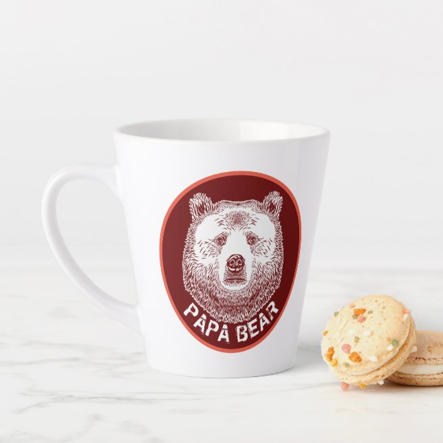 Tasse Latte Papa Bear, illustration tirée à la main (En situation)