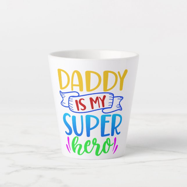 Tasse Latte Papa est mon super héros (Devant)