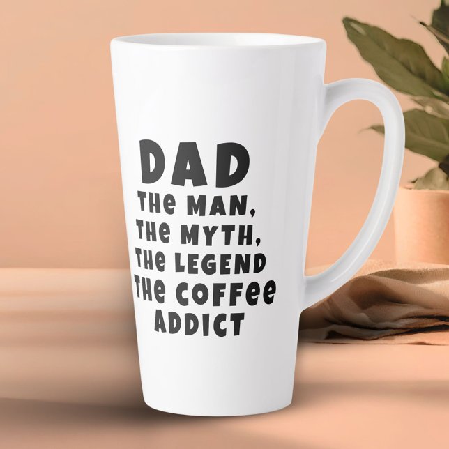 Tasse Latte Papa Homme Mythe Légende Café Addict Drôle Père (Créateur téléchargé)