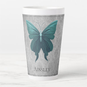 Tasse Latte Papillon à bijoux turquoise