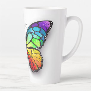 Tasse Latte Papillon arc-en-ciel Monarque