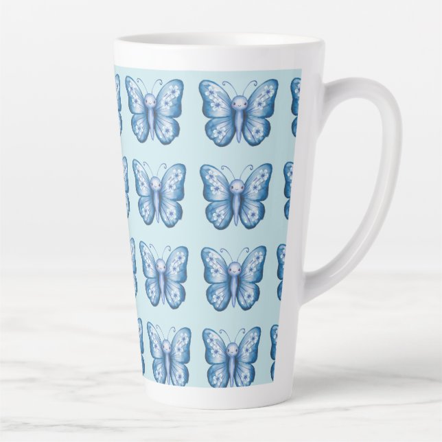 Tasse Latte Papillon bleu (Droite)