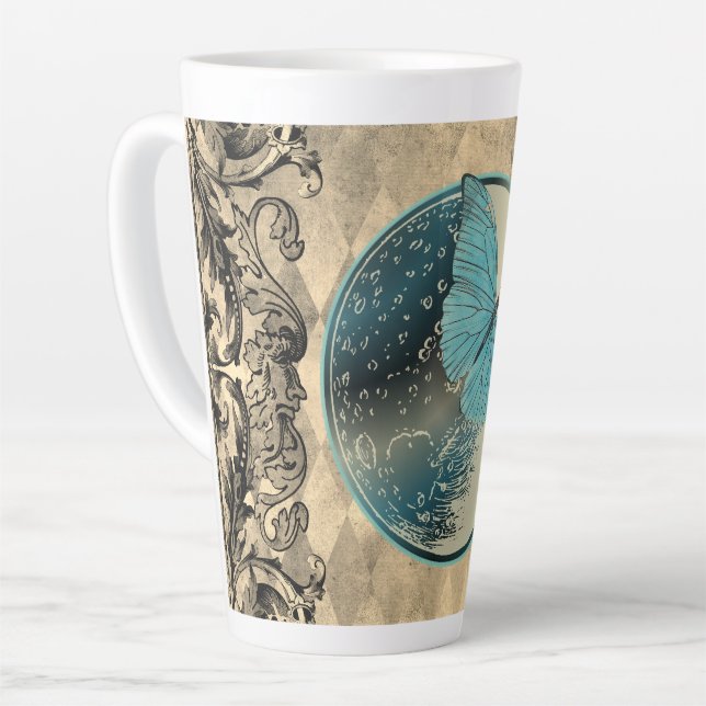 Tasse Latte Papillon bleu lune (Angle gauche)
