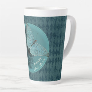 Tasse Latte Papillon bleu lune