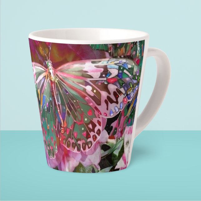 Tasse Latte Papillon de l'aube montante (Créateur téléchargé)