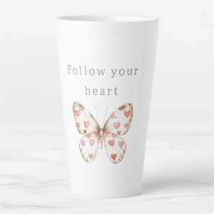 Tasse Latte Papillon des Coeurs roses