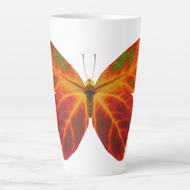 Tasse Latte Papillon feuille Aspen 2 (Devant)