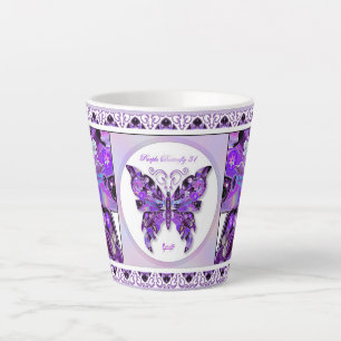 Tasse Latte Papillon pourpre 31