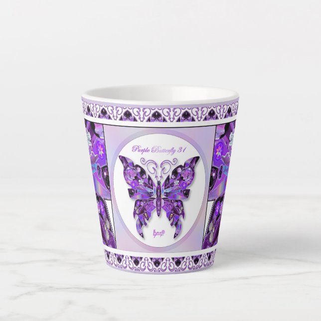 Tasse Latte Papillon pourpre 31 (Devant)
