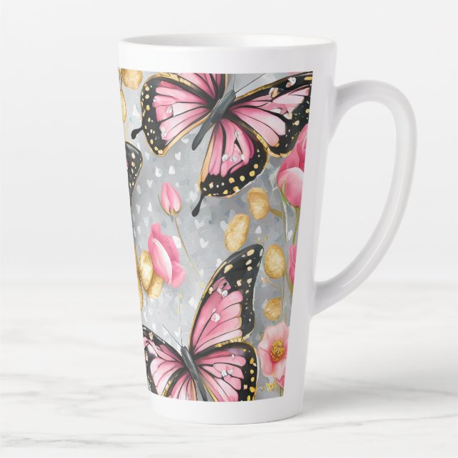 Tasse Latte Papillons (correspond au journal) (Droite)