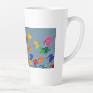 Tasse Latte papillons multicolores