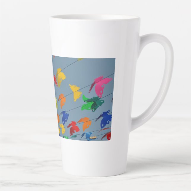Tasse Latte papillons multicolores (Droite)