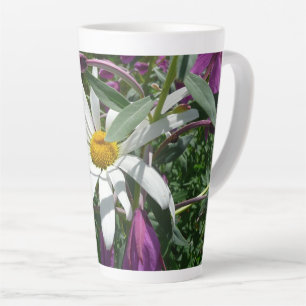 Tasse Latte Pâquerette et Épilobe à Feuilles Étroites Fleur Sa