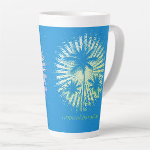 Tasse Latte Paradis tropical palmiers soleil
