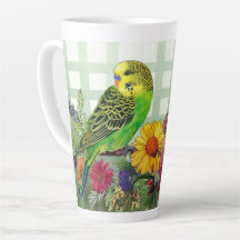 Parakeet mignonne et fleurs